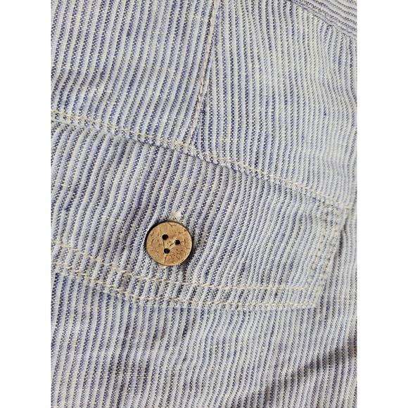 Tommy Bahama Pure Linen Shorts Mens 42 Bluestone Hickory Stripe Wide Leg NWT - Picture 8 of 13